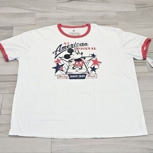 Disney Mickey Mouse Graphic Ringer Tee An American Original Plus Size 4XL